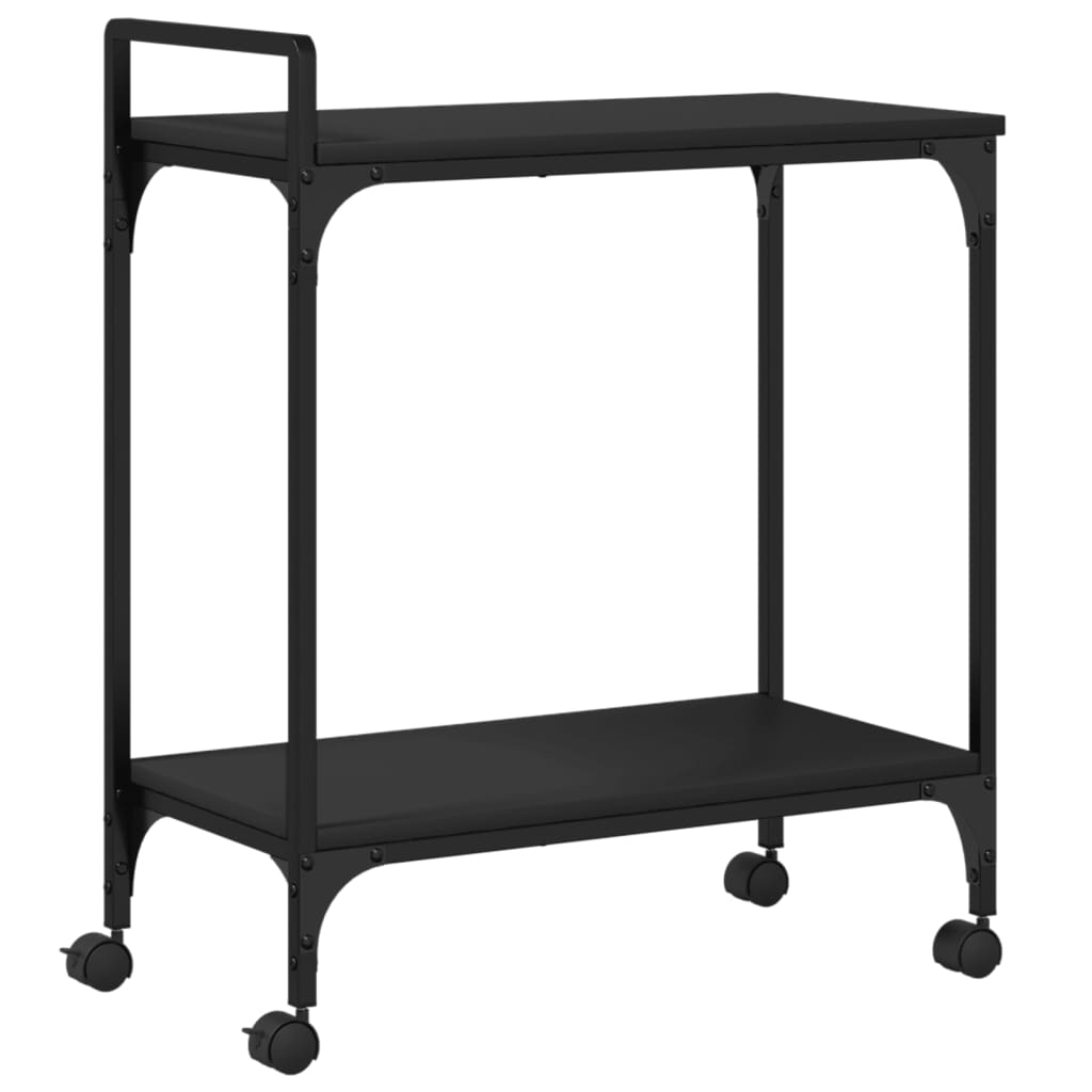 vidaXL Kitchen Trolley Black 60.5x31x72.5 cm Engineered Wood