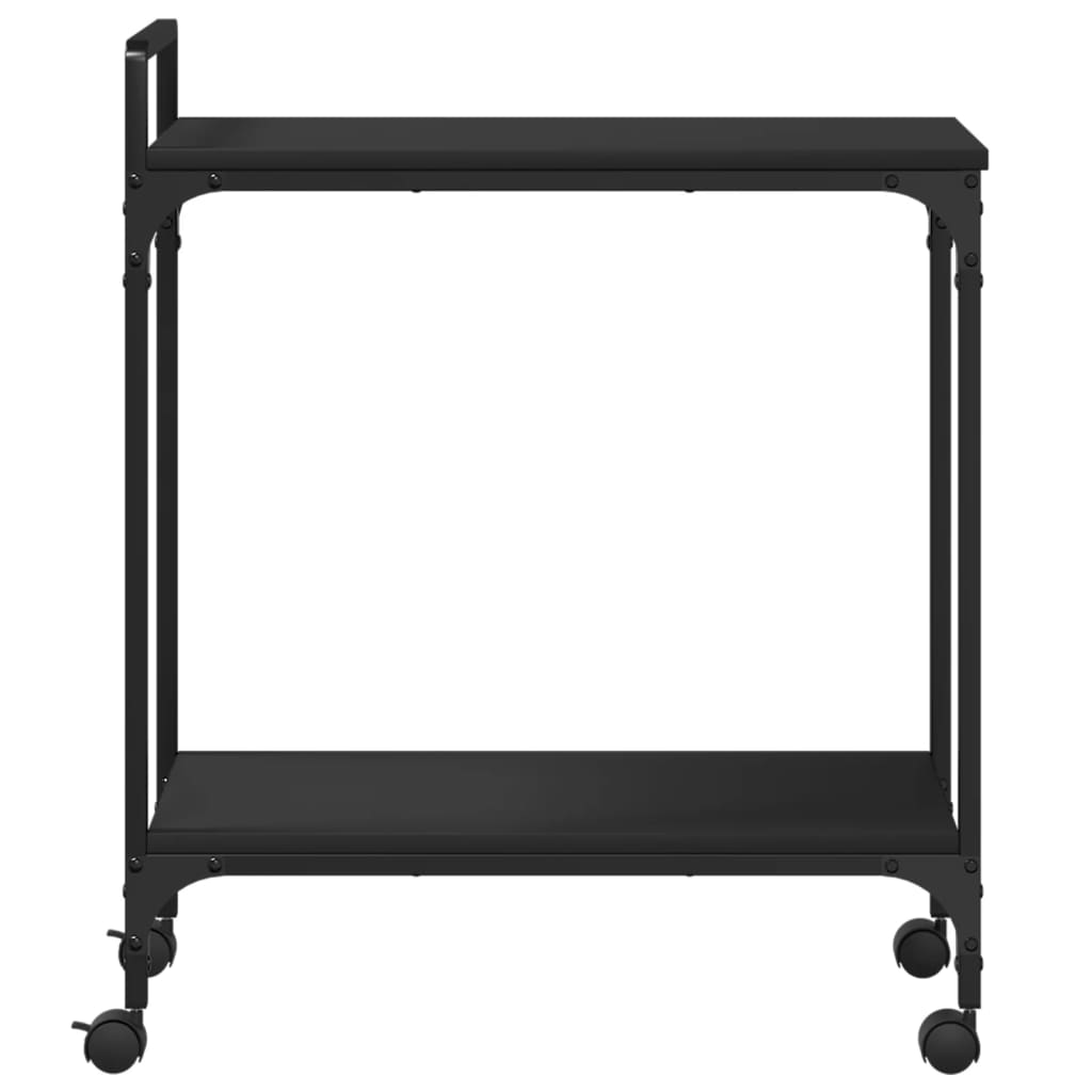 vidaXL Kitchen Trolley Black 60.5x31x72.5 cm Engineered Wood