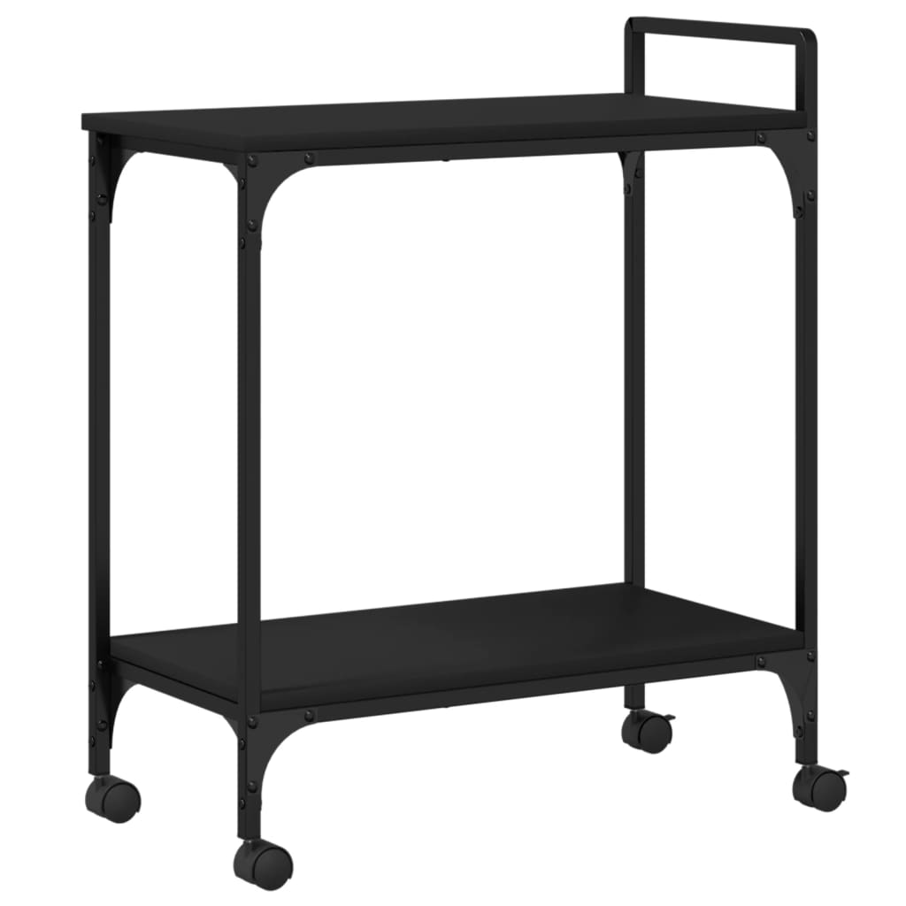 vidaXL Kitchen Trolley Black 60.5x31x72.5 cm Engineered Wood