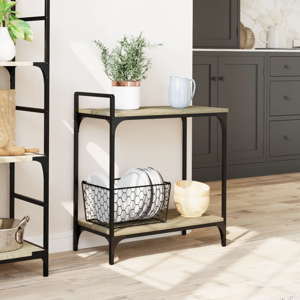 vidaXL Kitchen Trolley Sonoma Oak 60.5x31x72.5 cm Engineered Wood