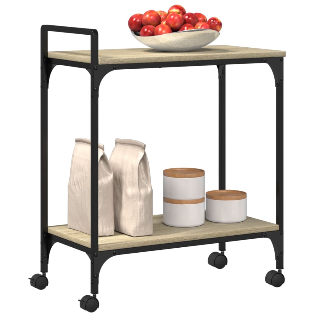 vidaXL Kitchen Trolley Sonoma Oak 60.5x31x72.5 cm Engineered Wood