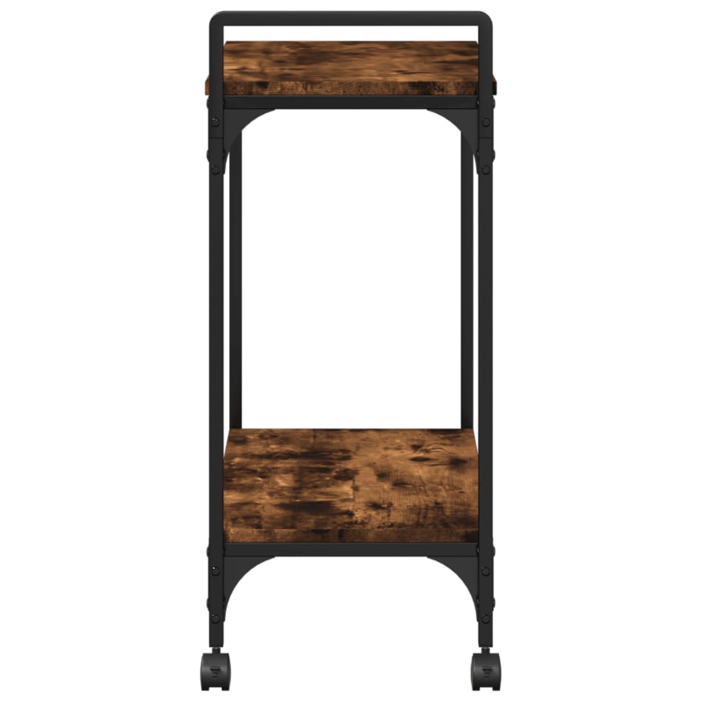 vidaXL Kitchen Trolley Smoked Oak 60.5x31x72.5 cm Engineered Wood