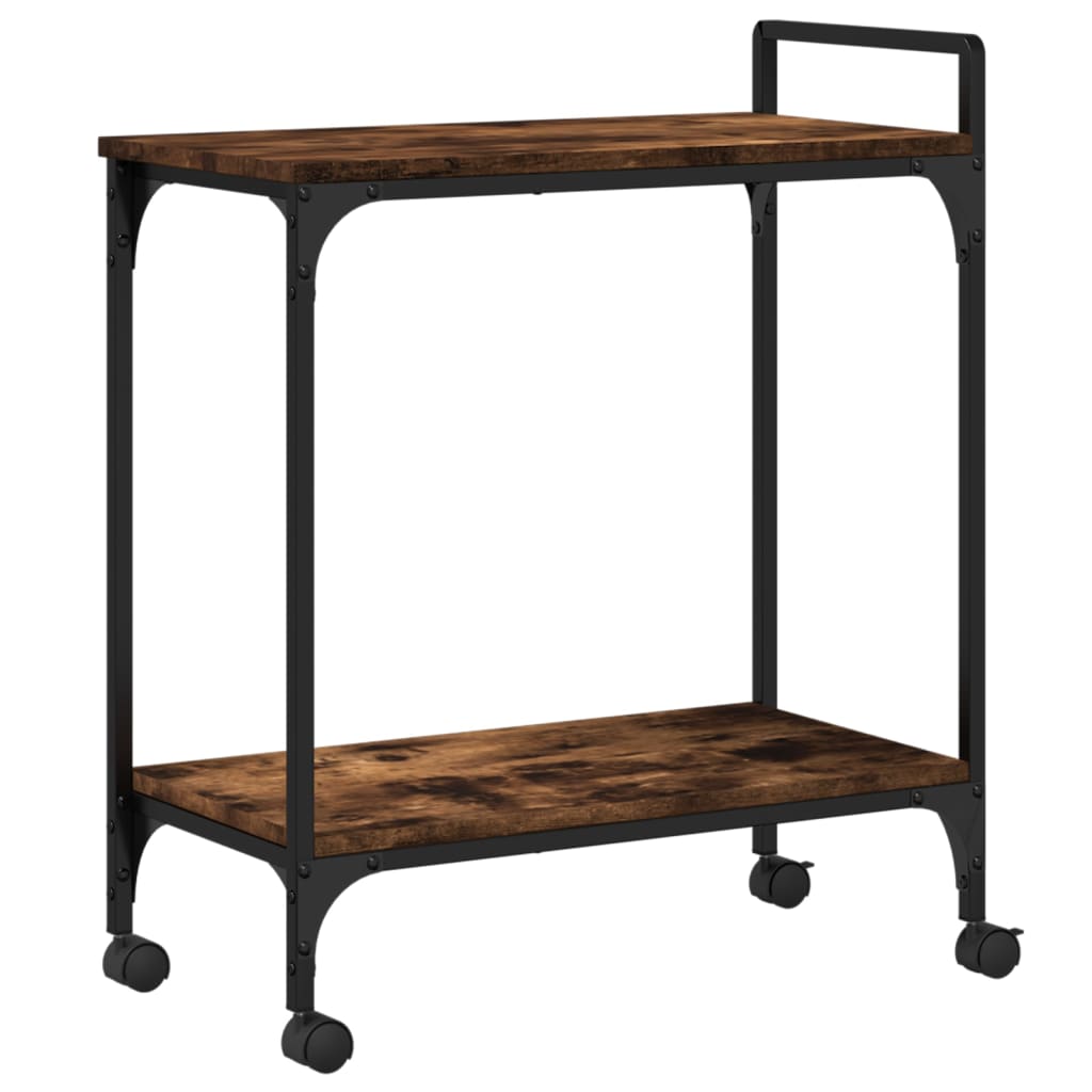 vidaXL Kitchen Trolley Smoked Oak 60.5x31x72.5 cm Engineered Wood