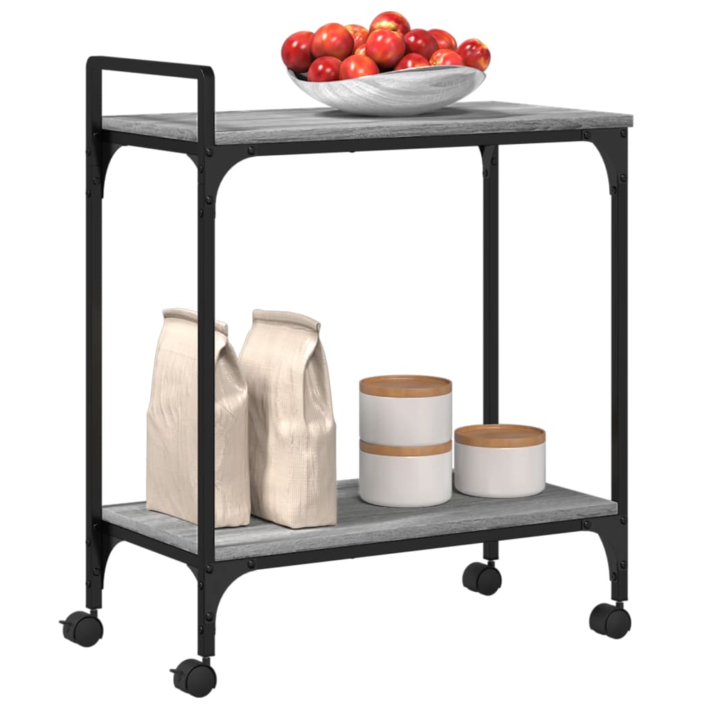 vidaXL Kitchen Trolley Grey Sonoma 60.5x31x72.5 cm Engineered Wood