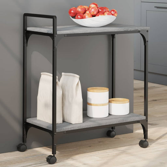 vidaXL Kitchen Trolley Grey Sonoma 60.5x31x72.5 cm Engineered Wood