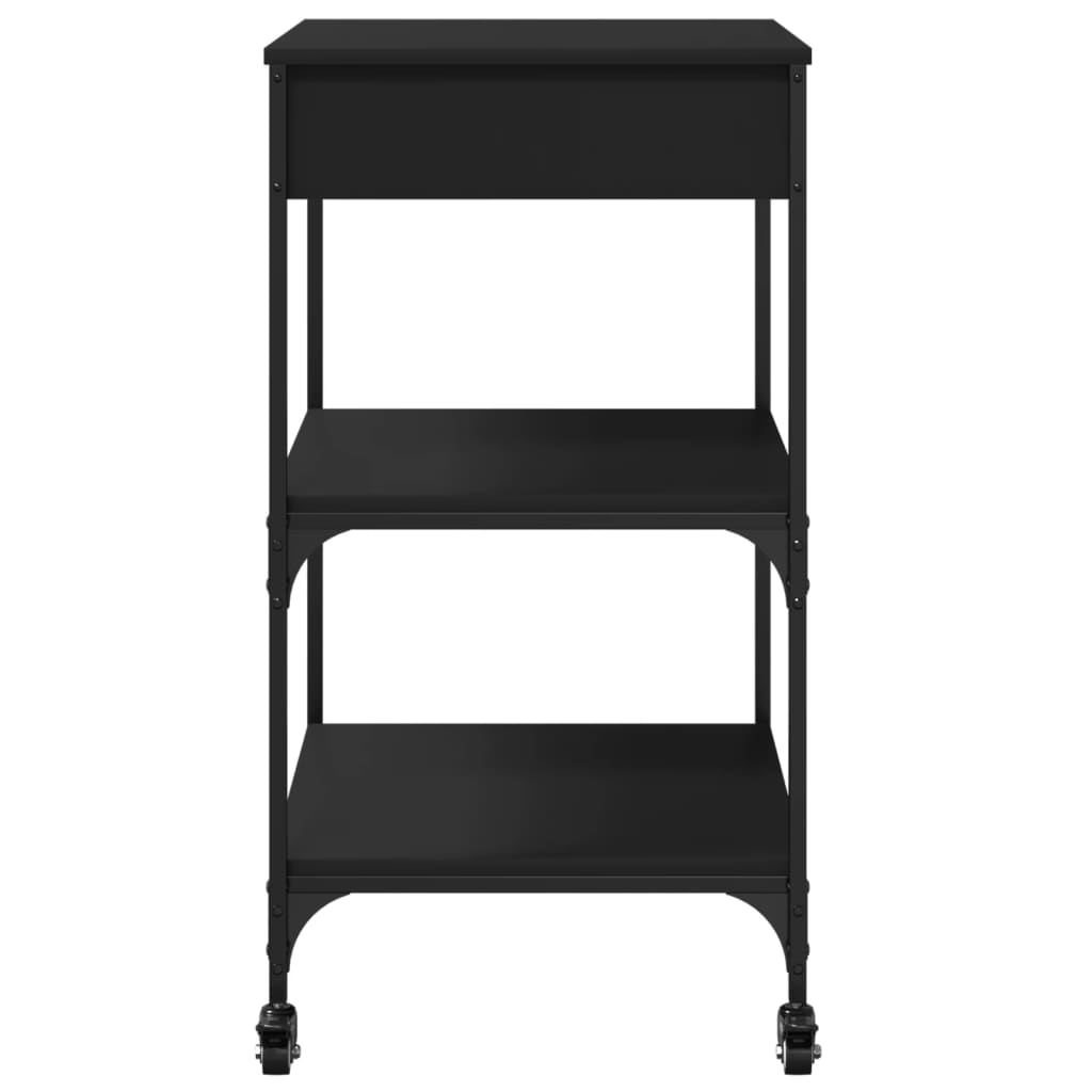 vidaXL Kitchen Trolley Black 60x48x89.5 cm Engineered Wood