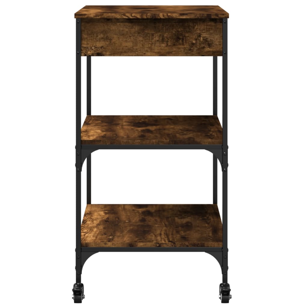 Kitchen Trolley Smoked Oak 60x48x89,5 cm Engineered Wood