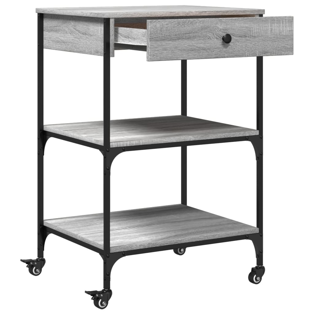 Kitchen Trolley Grey Sonoma 60x48x89,5 cm Engineered Wood
