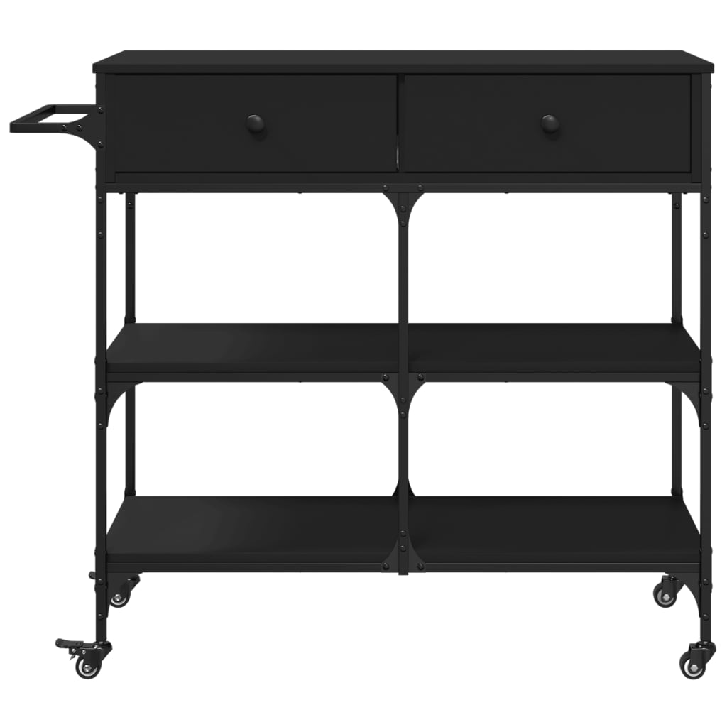 vidaXL Kitchen Trolley Black 105x42x95 cm Engineered Wood