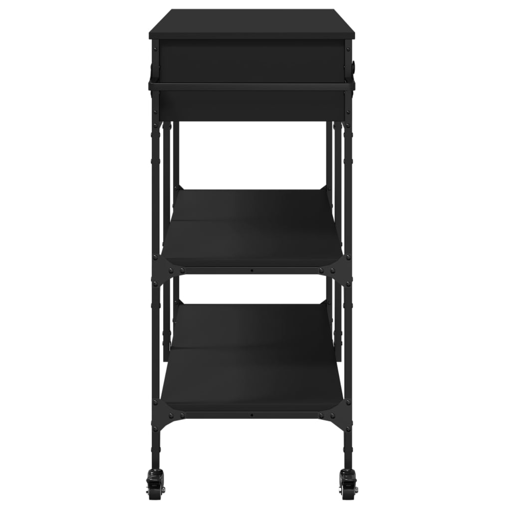 vidaXL Kitchen Trolley Black 105x42x95 cm Engineered Wood