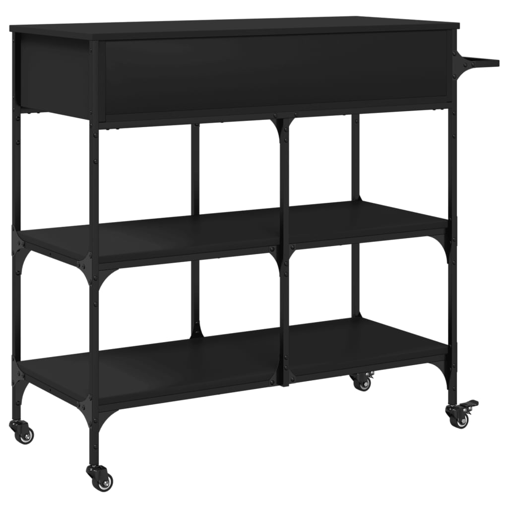 vidaXL Kitchen Trolley Black 105x42x95 cm Engineered Wood