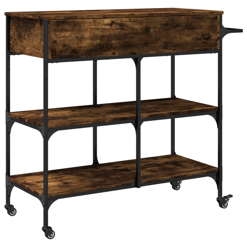 Kitchen Trolley Smoked Oak 105x42x95 cm Engineered Wood