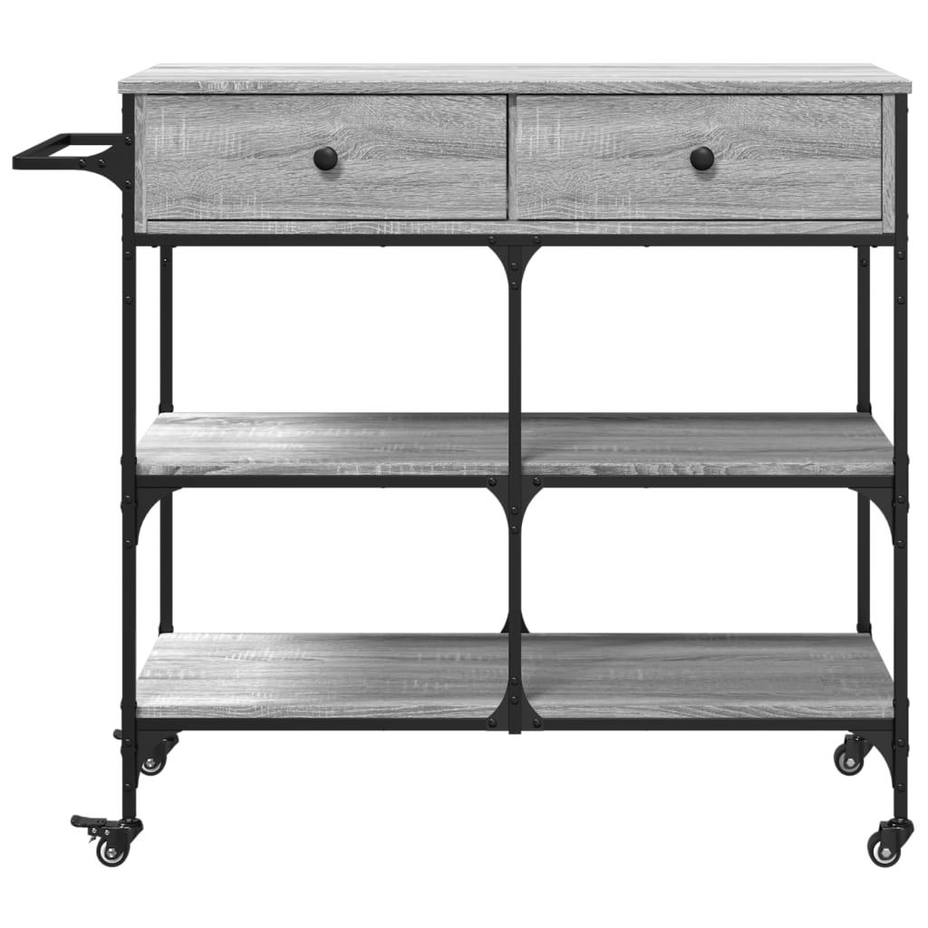 vidaXL Kitchen Trolley Grey Sonoma 105x42x95 cm Engineered Wood