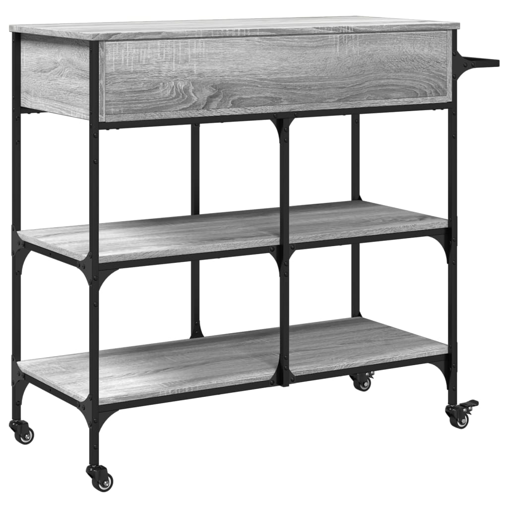 vidaXL Kitchen Trolley Grey Sonoma 105x42x95 cm Engineered Wood