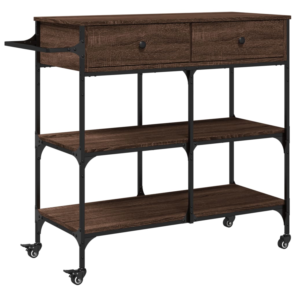 Kitchen Trolley Brown Oak 105x42x95 cm Engineered Wood