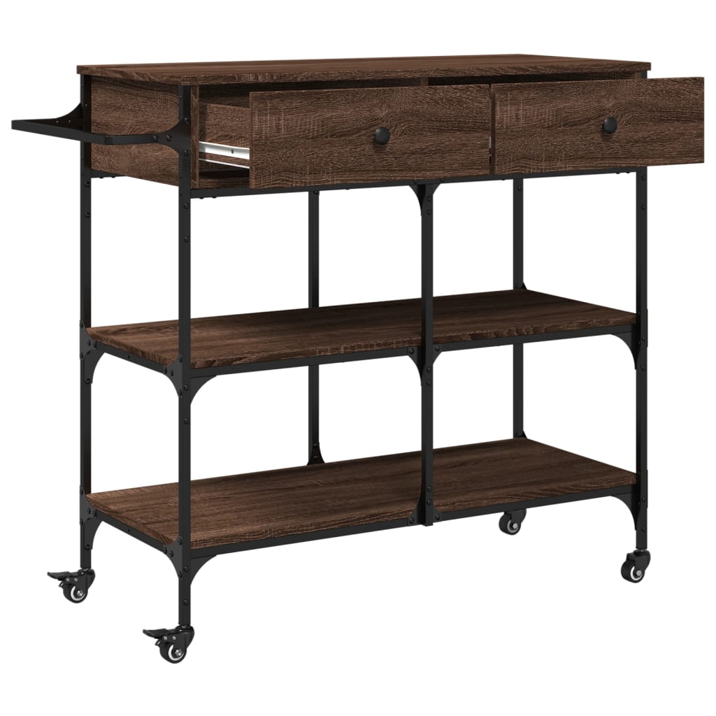 Kitchen Trolley Brown Oak 105x42x95 cm Engineered Wood