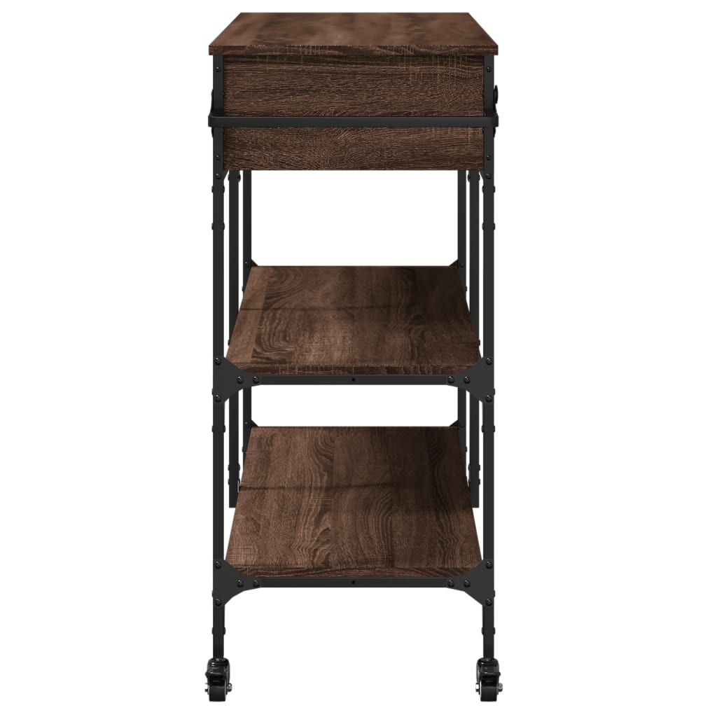 vidaXL Kitchen Trolley Brown Oak 105x42x95 cm Engineered Wood