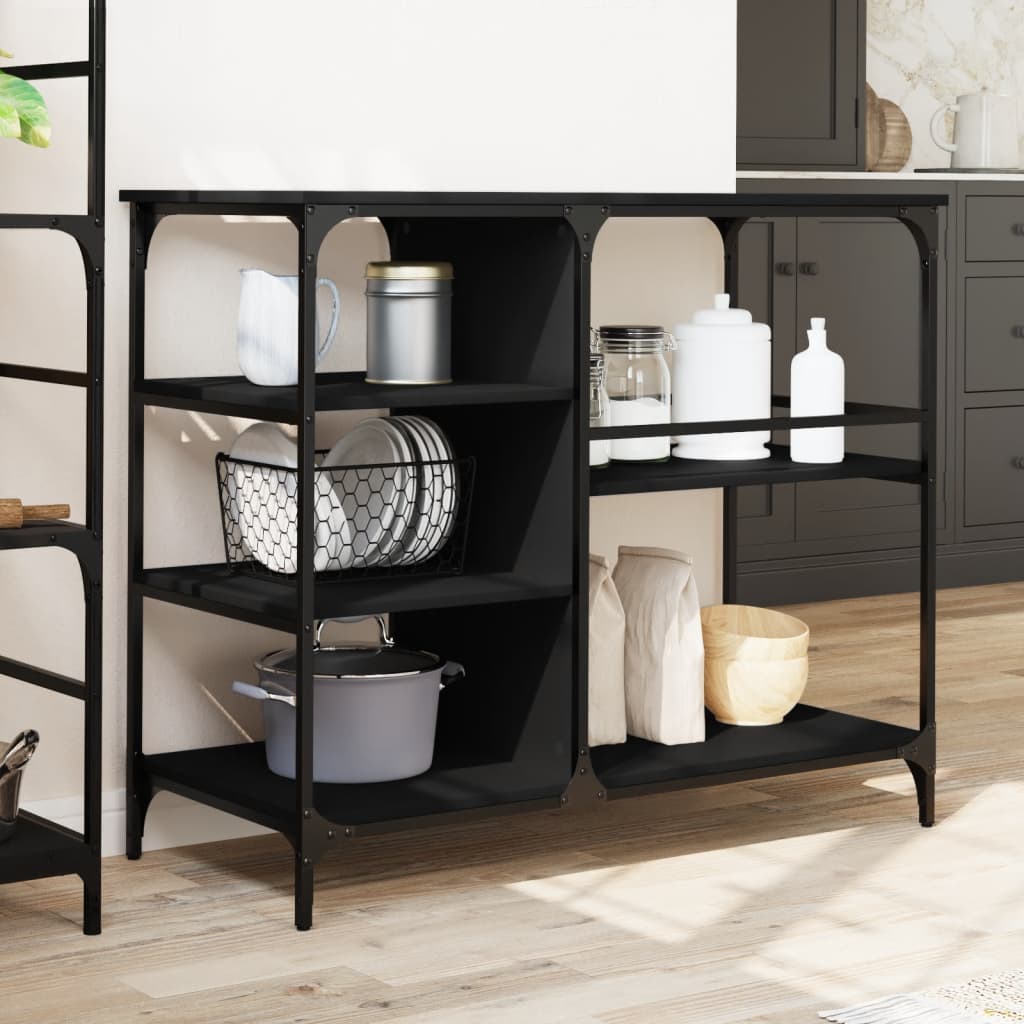 vidaXL Kitchen Trolley Black 100x45x89.5 cm Engineered Wood