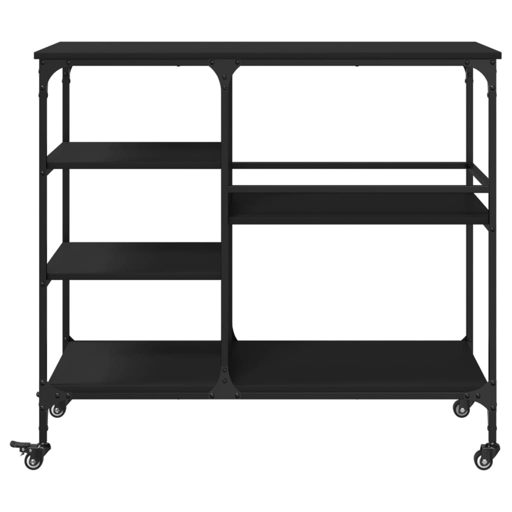 vidaXL Kitchen Trolley Black 100x45x89.5 cm Engineered Wood