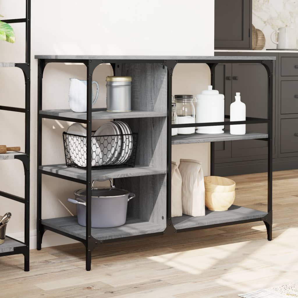 vidaXL Kitchen Trolley Grey Sonoma 100x45x89.5 cm Engineered Wood