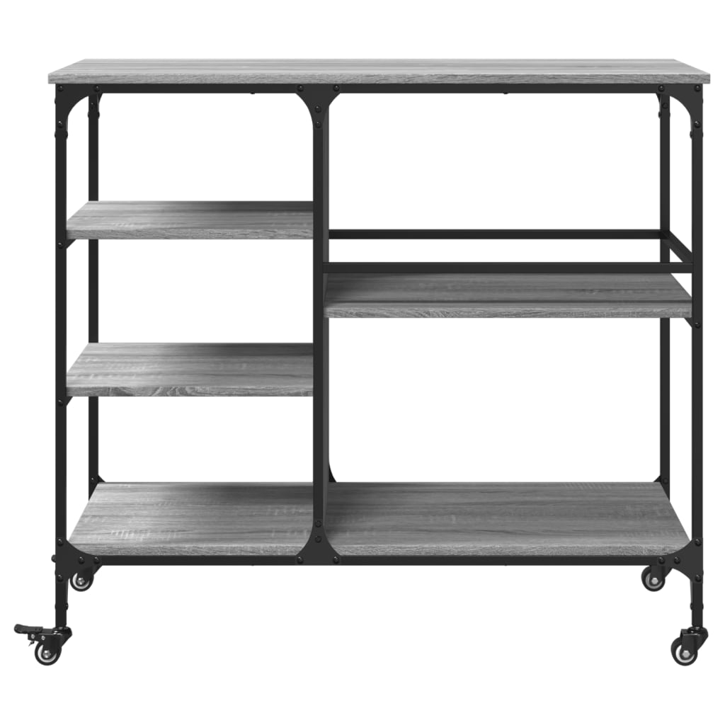 vidaXL Kitchen Trolley Grey Sonoma 100x45x89.5 cm Engineered Wood