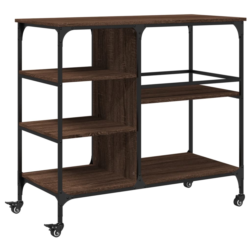 Kitchen Trolley Brown Oak 100x45x89,5 cm Engineered Wood
