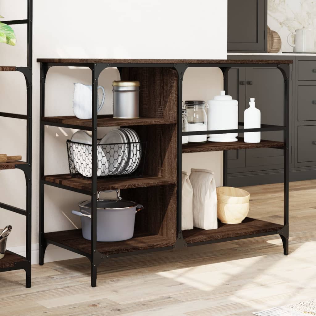 Kitchen Trolley Brown Oak 100x45x89,5 cm Engineered Wood