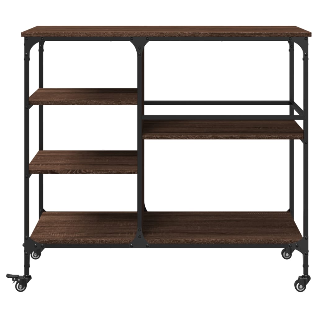 Kitchen Trolley Brown Oak 100x45x89,5 cm Engineered Wood