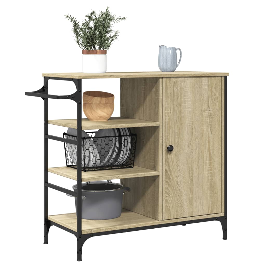 Kitchen Trolley Sonoma Oak 87,5x38,5x84,5 cm Engineered Wood