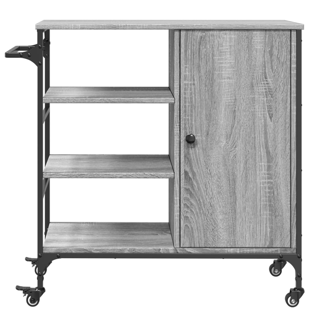 Kitchen Trolley Grey Sonoma 87,5x38,5x84,5 cm Engineered Wood