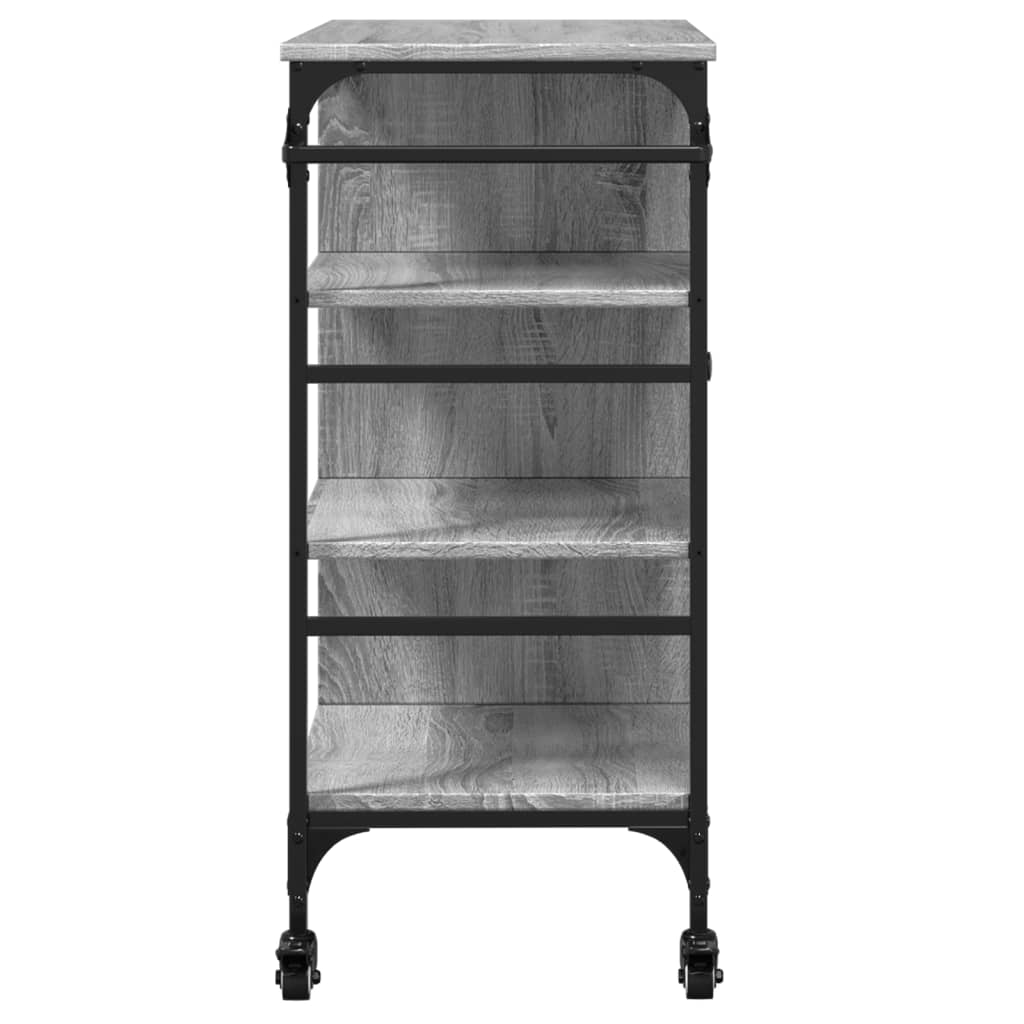 Kitchen Trolley Grey Sonoma 87,5x38,5x84,5 cm Engineered Wood
