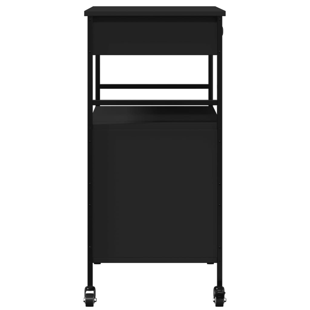 Kitchen Trolley Black 56x43x89,5 cm Engineered Wood
