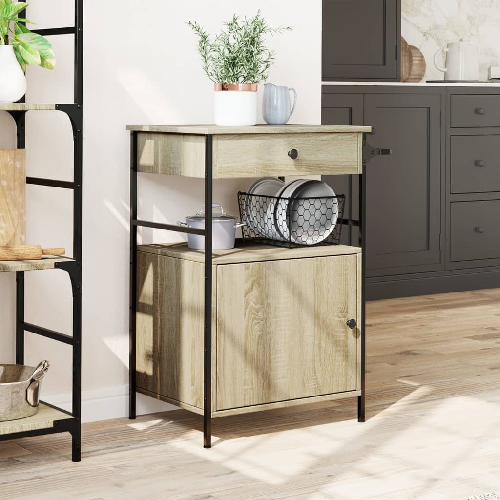 Kitchen Trolley Sonoma Oak 56x43x89,5 cm Engineered Wood