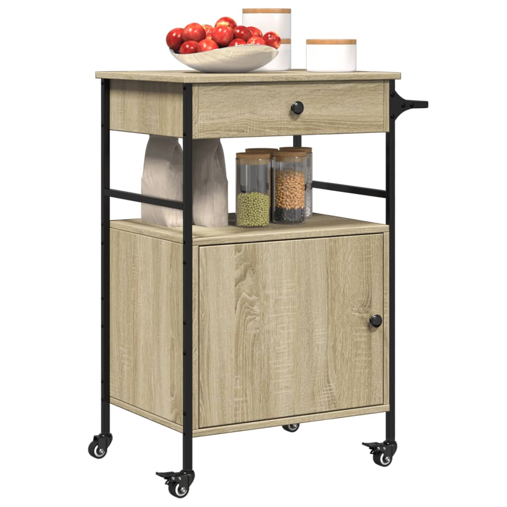 Kitchen Trolley Sonoma Oak 56x43x89,5 cm Engineered Wood