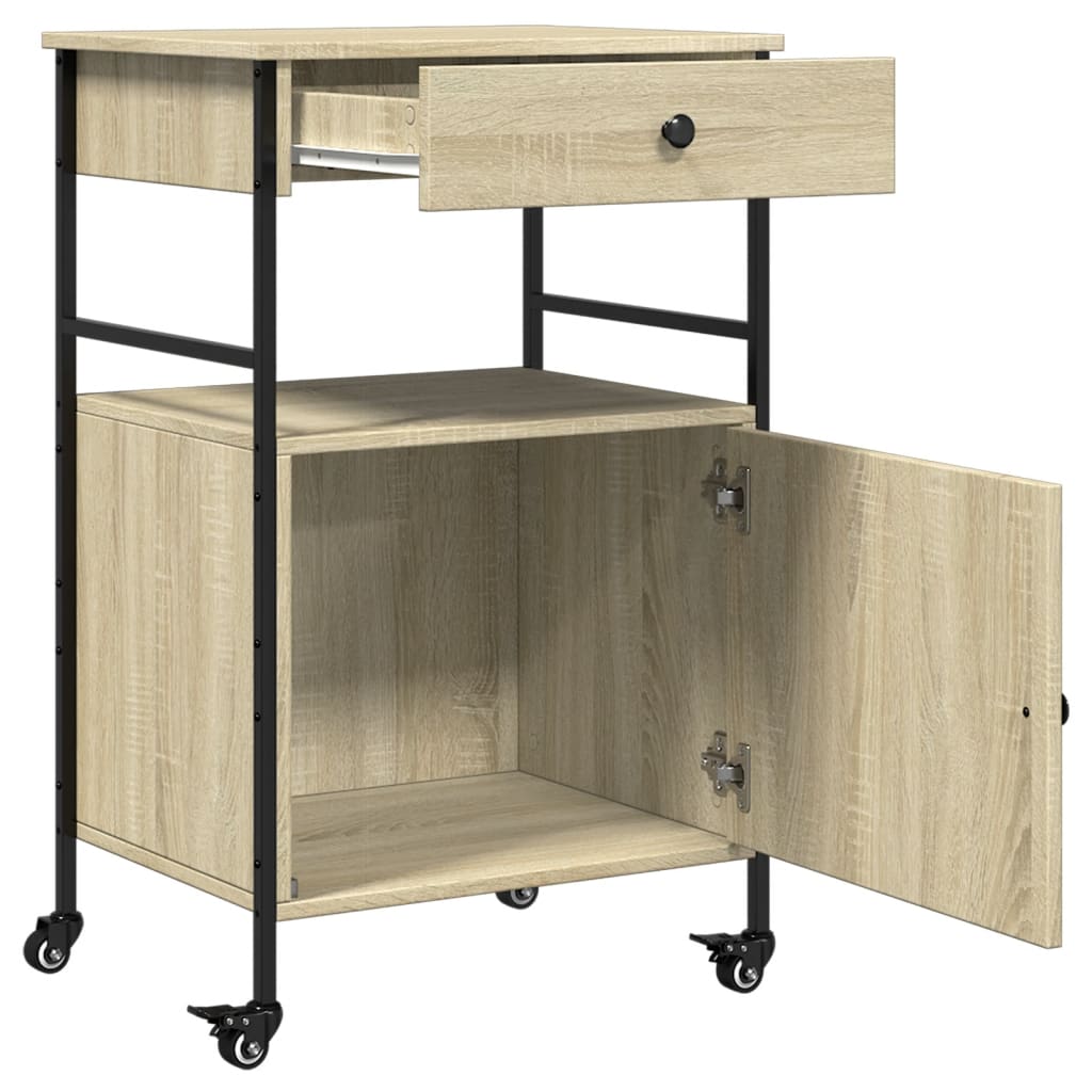 Kitchen Trolley Sonoma Oak 56x43x89,5 cm Engineered Wood