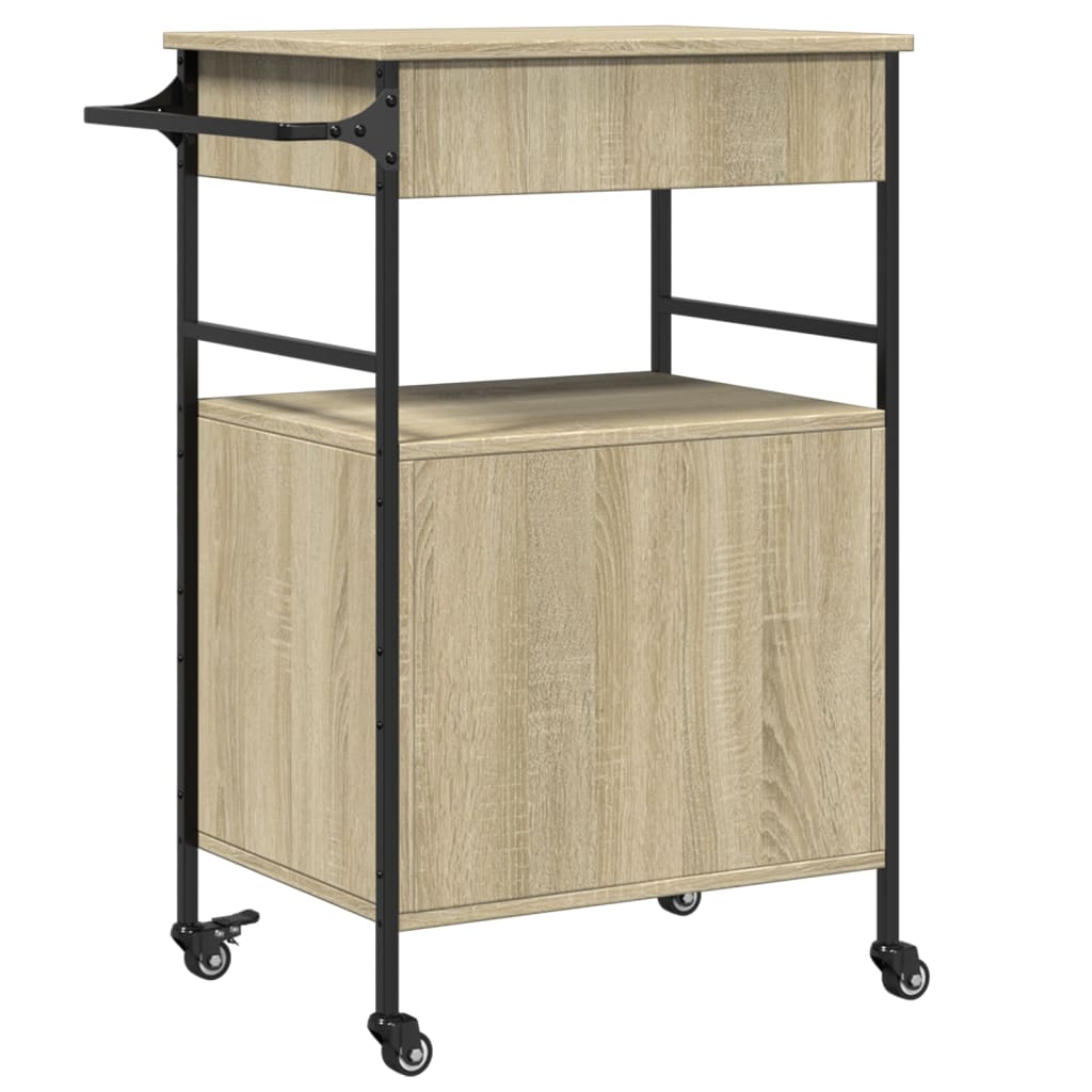 Kitchen Trolley Sonoma Oak 56x43x89,5 cm Engineered Wood