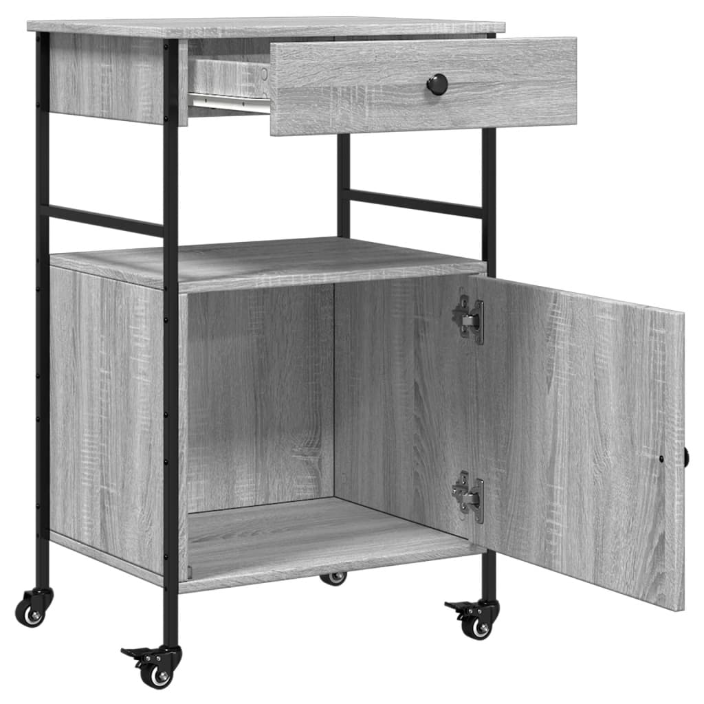 Kitchen Trolley Grey Sonoma 56x43x89,5 cm Engineered Wood