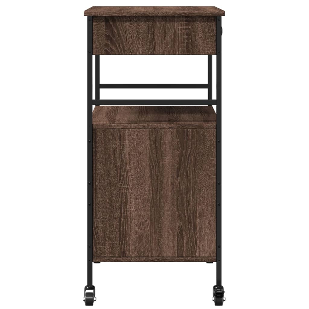 vidaXL Kitchen Trolley Brown Oak 56x43x89.5 cm Engineered Wood