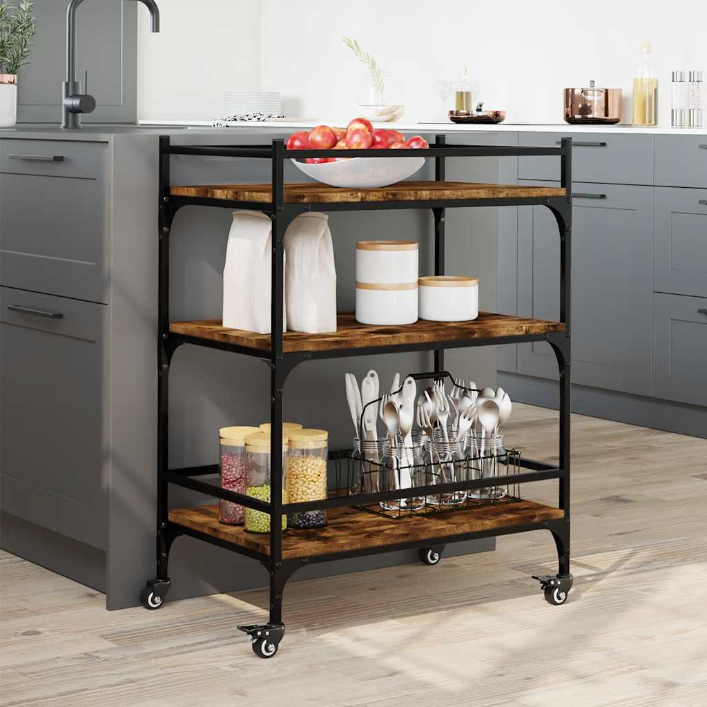 Kitchen Trolley Smoked Oak 65x40x86,5 cm Engineered Wood