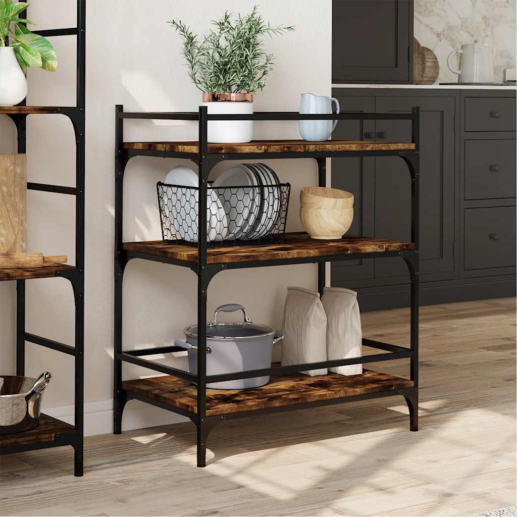 Kitchen Trolley Smoked Oak 65x40x86,5 cm Engineered Wood