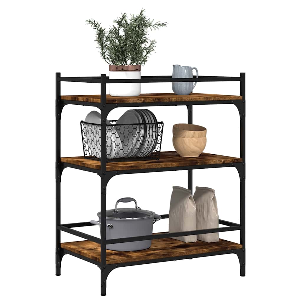 Kitchen Trolley Smoked Oak 65x40x86,5 cm Engineered Wood