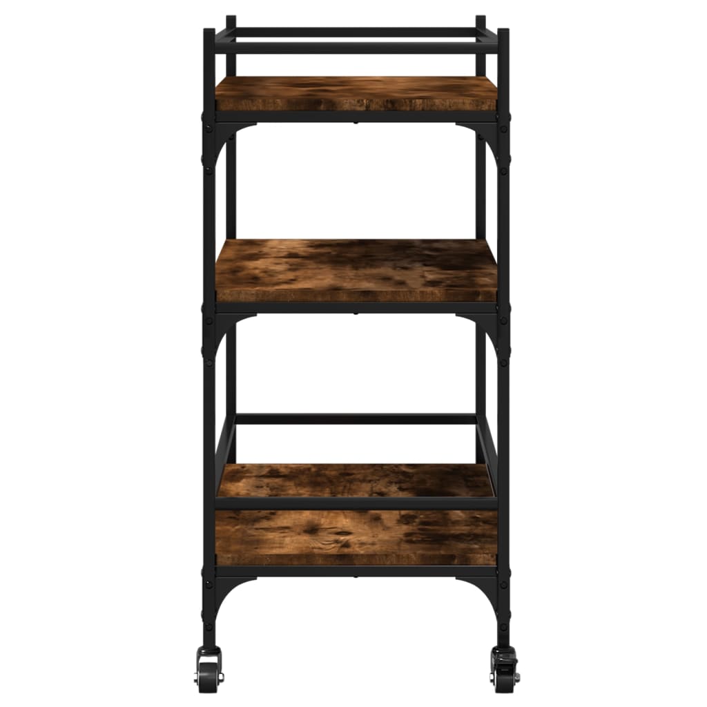 vidaXL Kitchen Trolley Smoked Oak 65x40x86.5 cm Engineered Wood