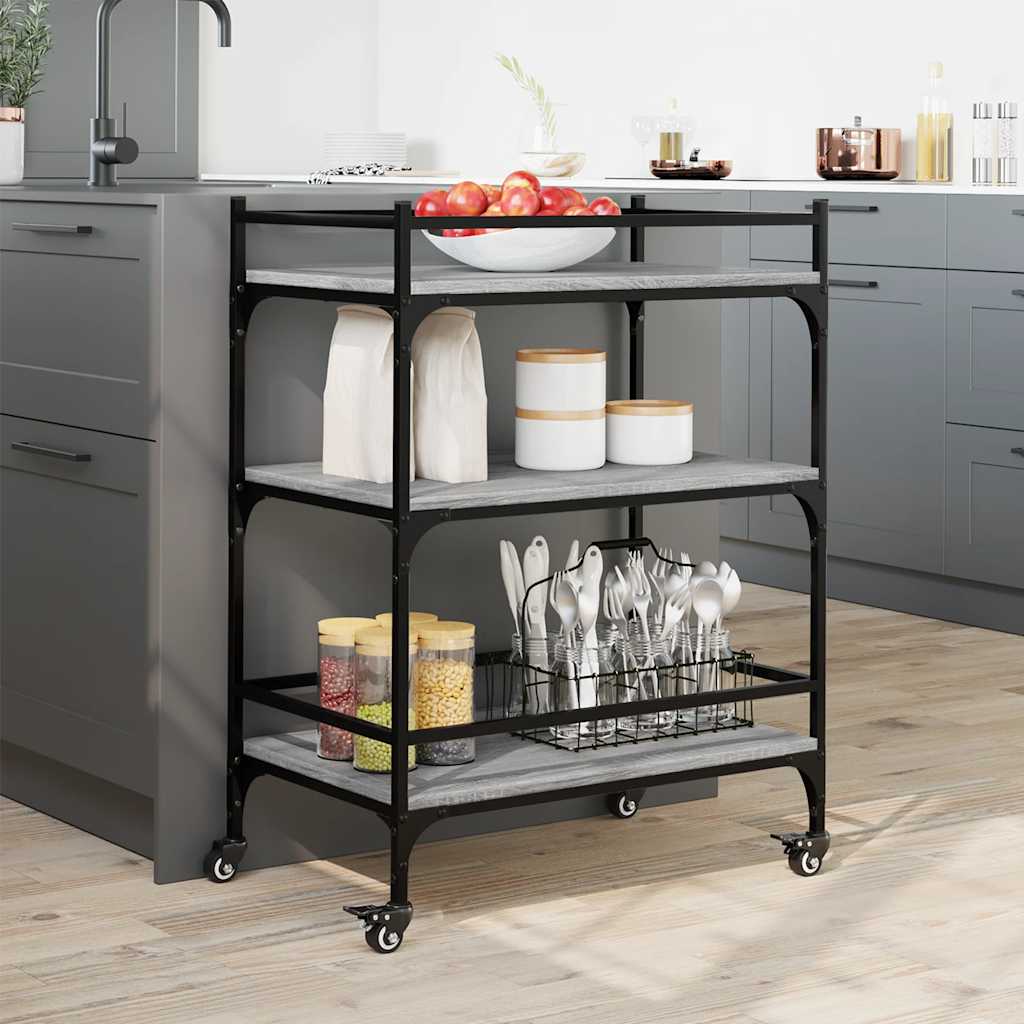 Kitchen Trolley Grey Sonoma 65x40x86,5 cm Engineered Wood