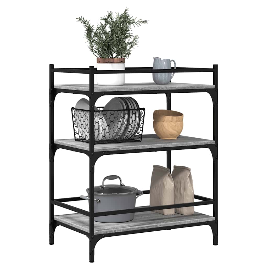 Kitchen Trolley Grey Sonoma 65x40x86,5 cm Engineered Wood