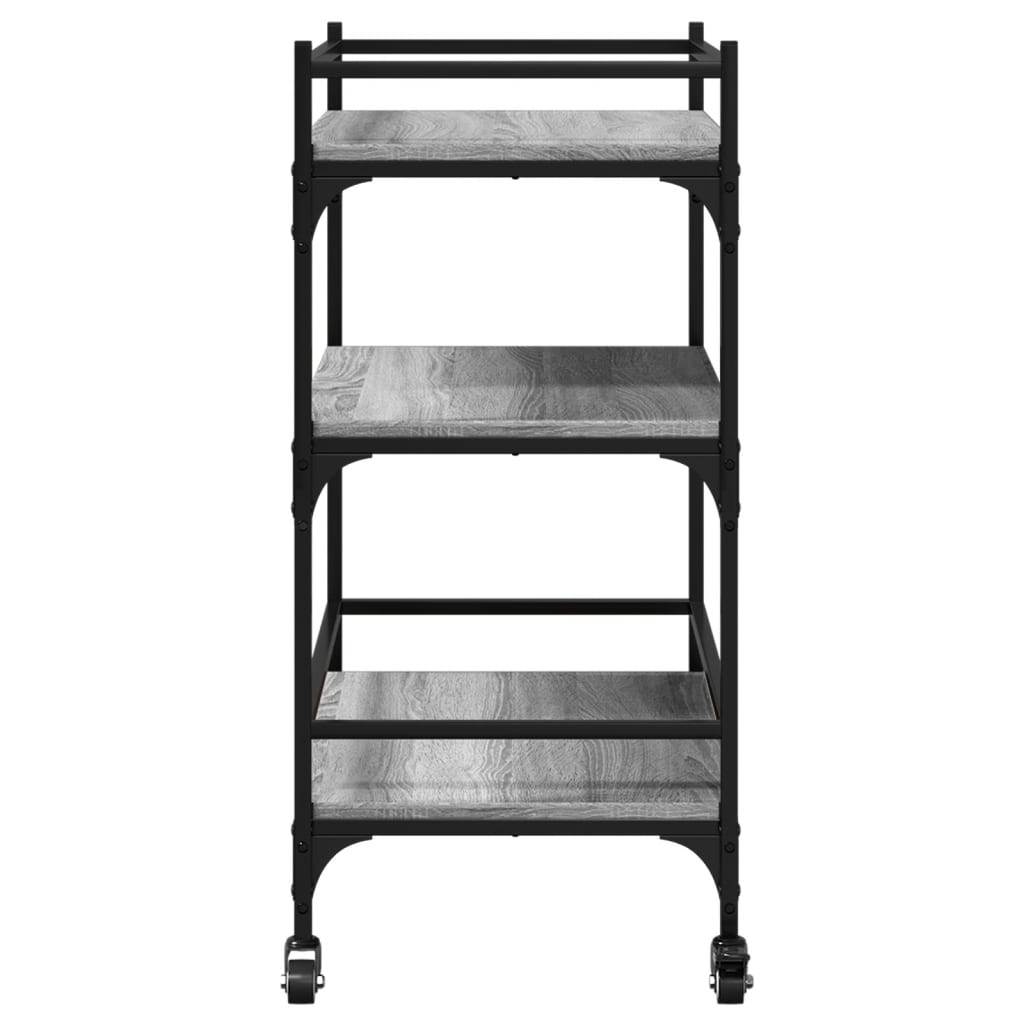 vidaXL Kitchen Trolley Grey Sonoma 65x40x86.5 cm Engineered Wood