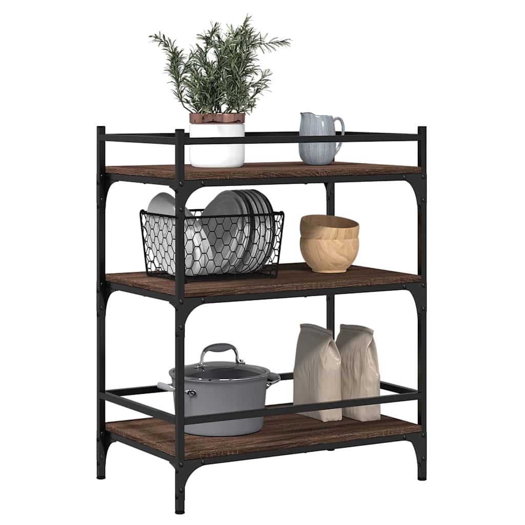 Kitchen Trolley Brown Oak 65x40x86,5 cm Engineered Wood
