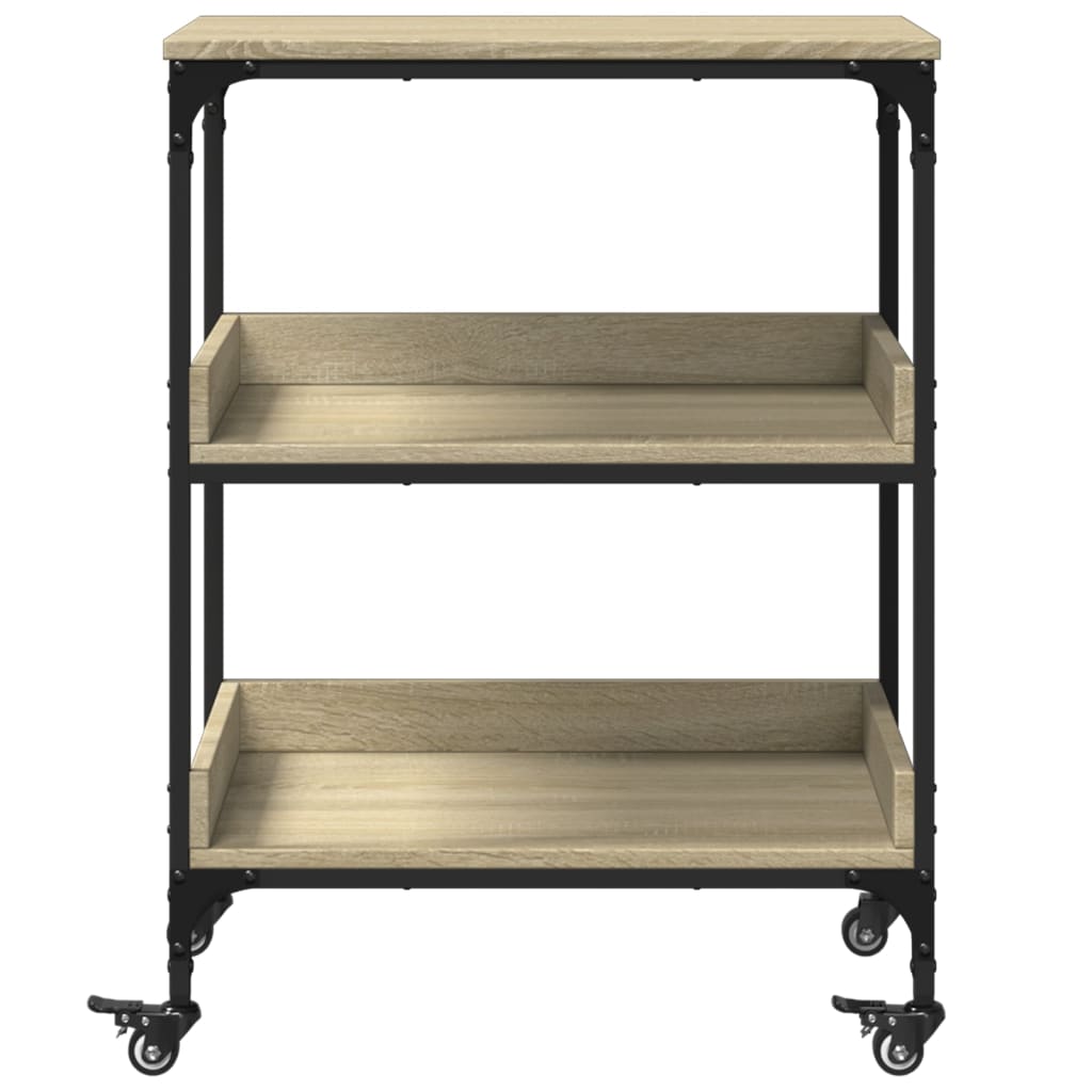 vidaXL Kitchen Trolley Sonoma Oak 60x41x80.5 cm Engineered Wood