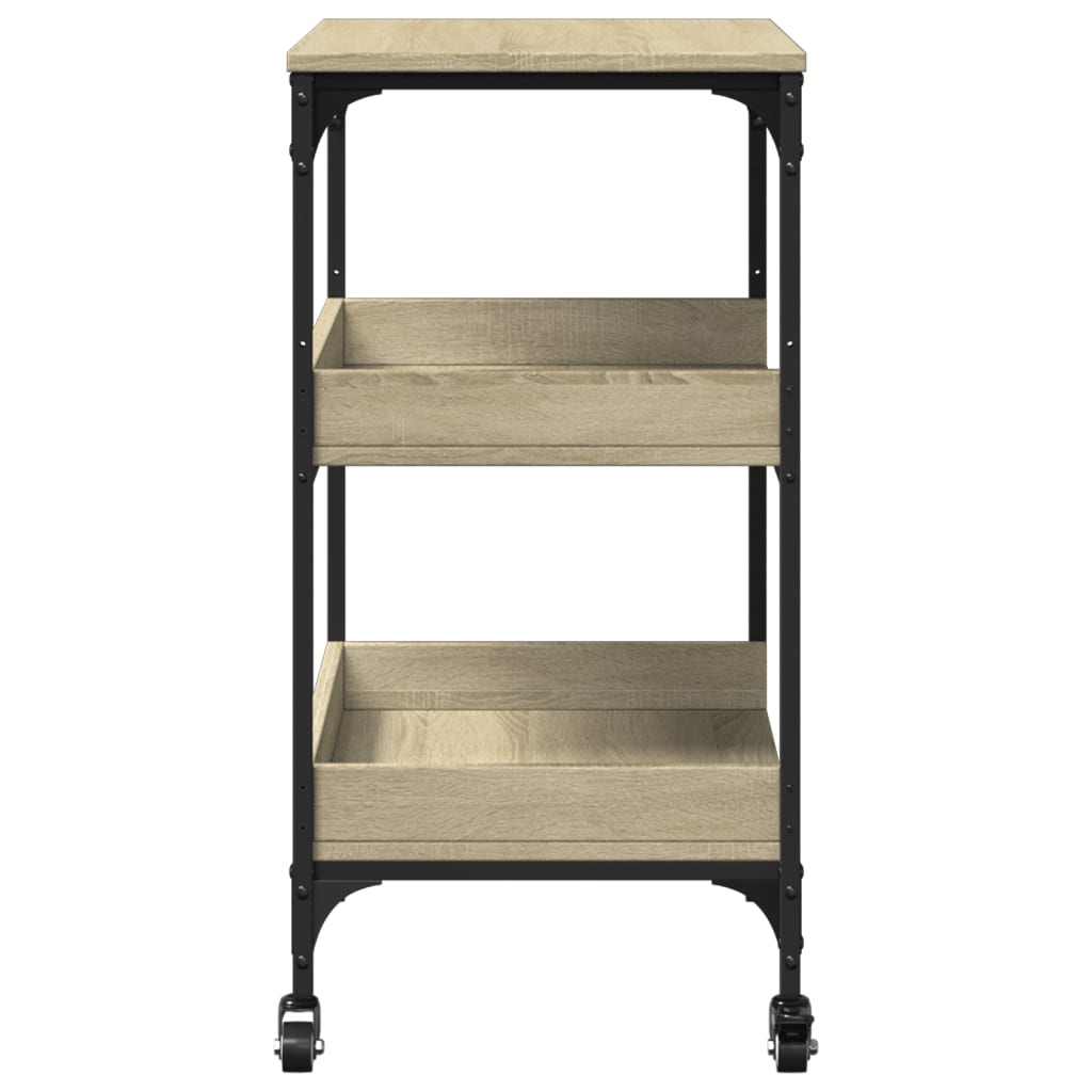 vidaXL Kitchen Trolley Sonoma Oak 60x41x80.5 cm Engineered Wood