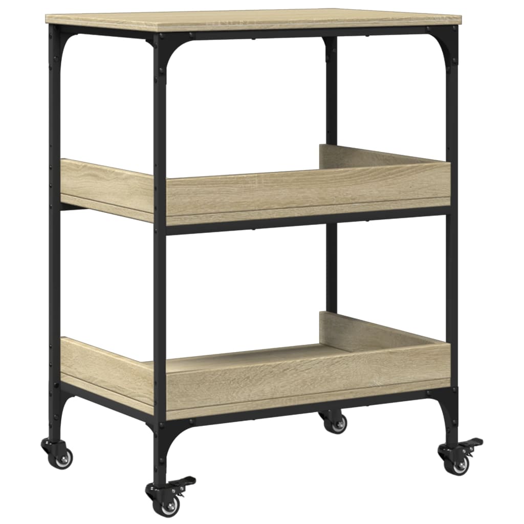 vidaXL Kitchen Trolley Sonoma Oak 60x41x80.5 cm Engineered Wood