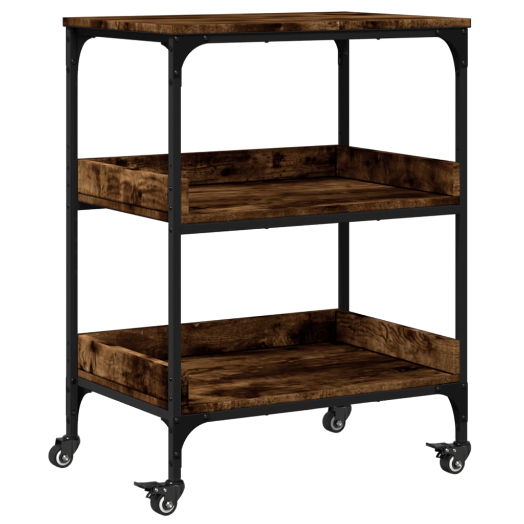 vidaXL Kitchen Trolley Smoked Oak 60x41x80.5 cm Engineered Wood